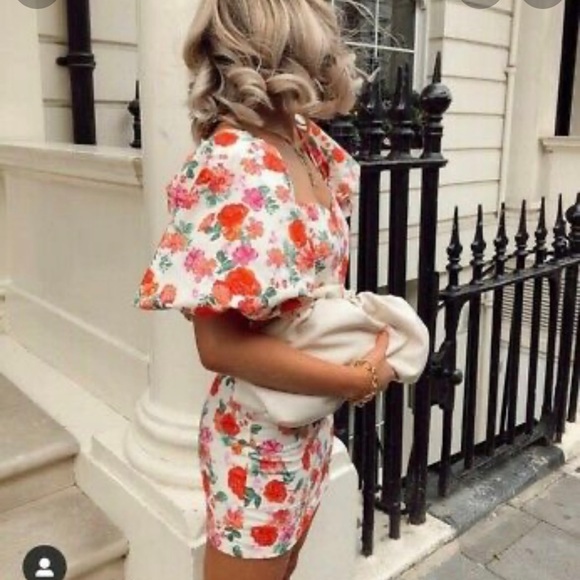 Zara The Caroline Floral Puff Sleeve 